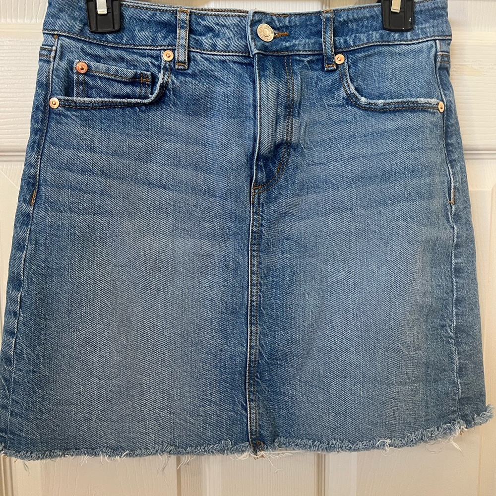 LOFT  made and loved Classic Blue Denim Mini Skirt